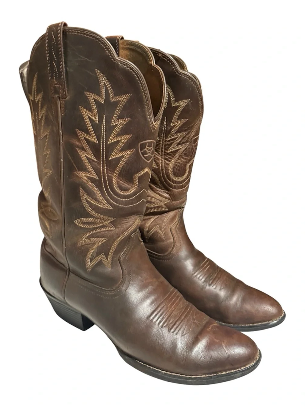 Ariat Women’s Heritage Brown Leather Western Cowboy Boots with Embroidery - 7B - Picture 1 of 9